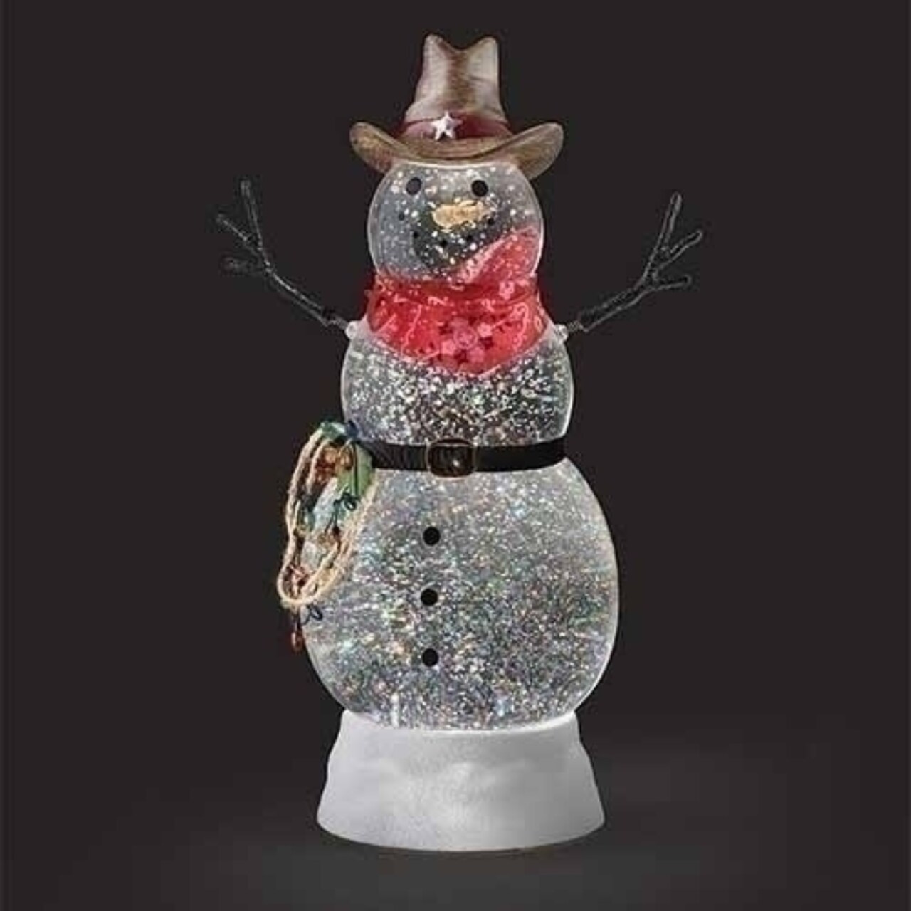Roman 10.5" LED Lighted Cowboy Snowman Christmas Tabletop Figurine